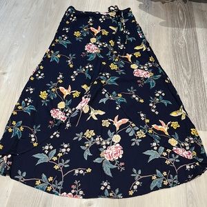 Floral hi-low maxi skirt